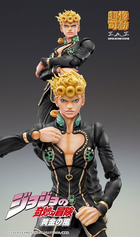 JoJo's Bizarre Adventure Giorno Giovanna Ver. Black Super Action Statue SAS Figure 15cm - Action Figures - Medicos Entertainment - Hobby Figures UK