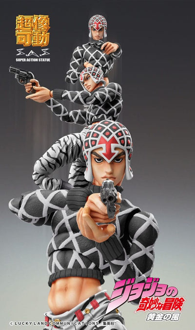 JoJo's Bizarre Adventure Part 5 Golden Wind Super Action Statue Figure Guido Mista & Sex Pistols Ver. Black 15cm - Action Figures - Medicos Entertainment - Hobby Figures UK