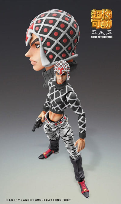 JoJo's Bizarre Adventure Part 5 Golden Wind Super Action Statue Figure Guido Mista & Sex Pistols Ver. Black 15cm - Action Figures - Medicos Entertainment - Hobby Figures UK