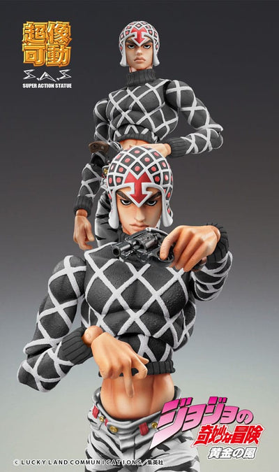 JoJo's Bizarre Adventure Part 5 Golden Wind Super Action Statue Figure Guido Mista & Sex Pistols Ver. Black 15cm - Action Figures - Medicos Entertainment - Hobby Figures UK