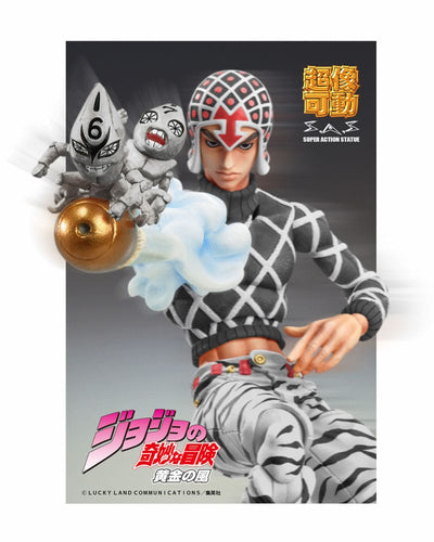 JoJo's Bizarre Adventure Part 5 Golden Wind Super Action Statue Figure Guido Mista & Sex Pistols Ver. Black 15cm - Action Figures - Medicos Entertainment - Hobby Figures UK