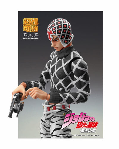 JoJo's Bizarre Adventure Part 5 Golden Wind Super Action Statue Figure Guido Mista & Sex Pistols Ver. Black 15cm - Action Figures - Medicos Entertainment - Hobby Figures UK