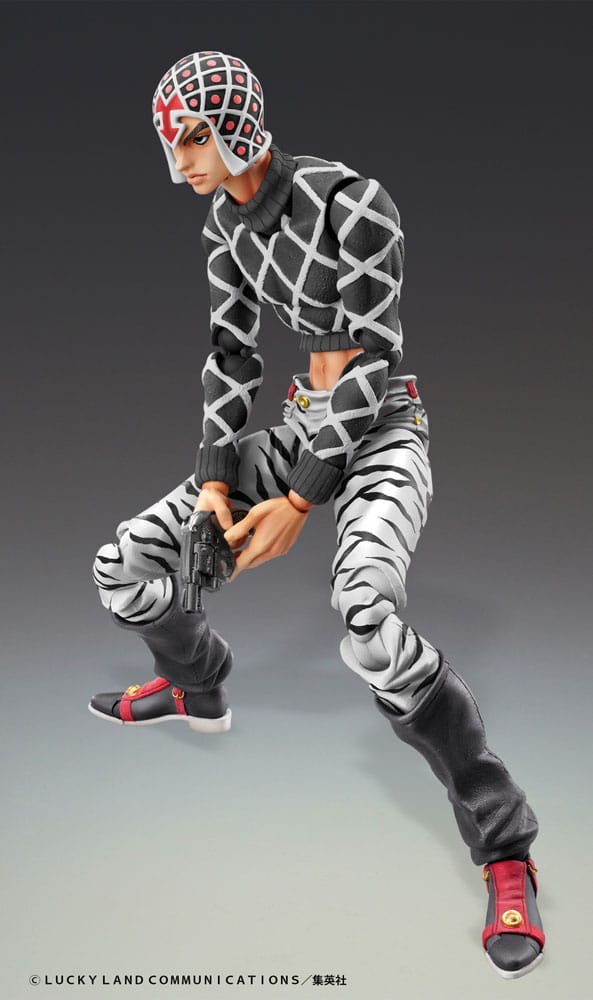 JoJo's Bizarre Adventure Part 5 Golden Wind Super Action Statue Figure Guido Mista & Sex Pistols Ver. Black 15cm - Action Figures - Medicos Entertainment - Hobby Figures UK