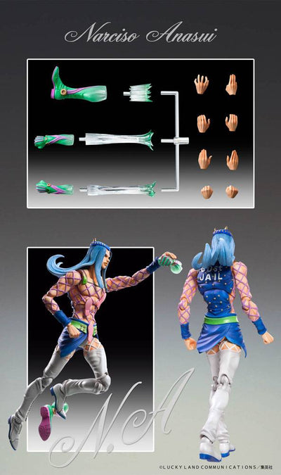 JoJo's Bizarre Adventure Part 6 Stone Ocean Super Action Statue Figure Narciso Anasui 15cm - Action Figures - Medicos Entertainment - Hobby Figures UK