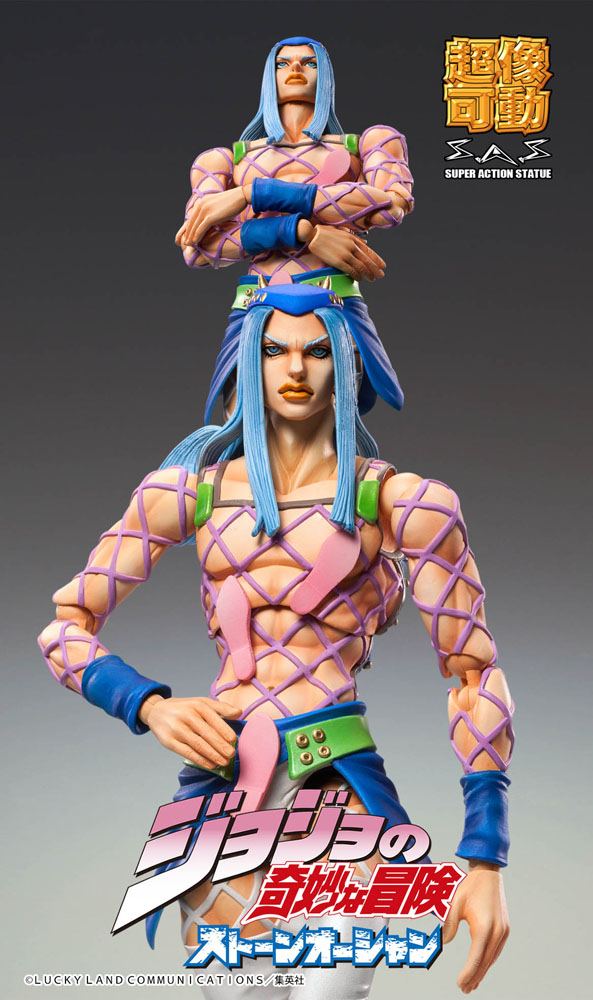 JoJo's Bizarre Adventure Part 6 Stone Ocean Super Action Statue Figure Narciso Anasui 15cm - Action Figures - Medicos Entertainment - Hobby Figures UK