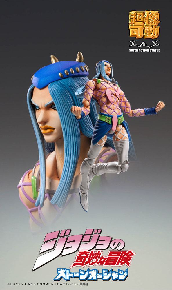 JoJo's Bizarre Adventure Part 6 Stone Ocean Super Action Statue Figure Narciso Anasui 15cm - Action Figures - Medicos Entertainment - Hobby Figures UK