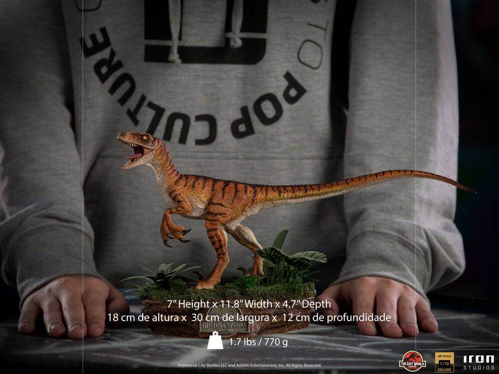 Jurassic World The Lost World Deluxe Art Scale Statue 1/10 Velociraptor 18cm - Scale Statue - Iron Studios - Hobby Figures UK