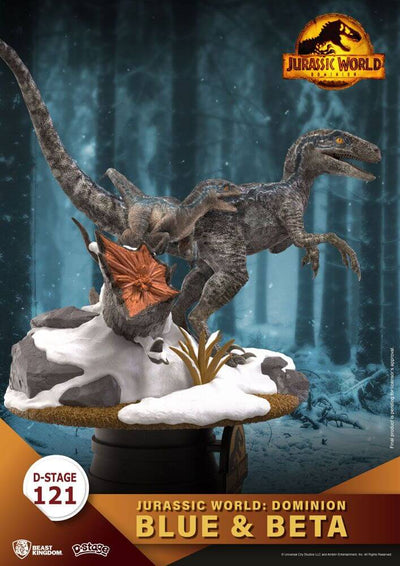 Jurassic World: Dominion D-Stage PVC Diorama Blue & Beta 13cm - Scale Statue - Beast Kingdom Toys - Hobby Figures UK