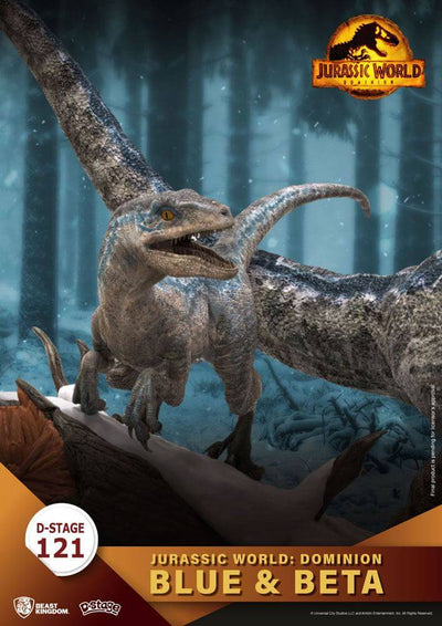 Jurassic World: Dominion D-Stage PVC Diorama Blue & Beta 13cm - Scale Statue - Beast Kingdom Toys - Hobby Figures UK