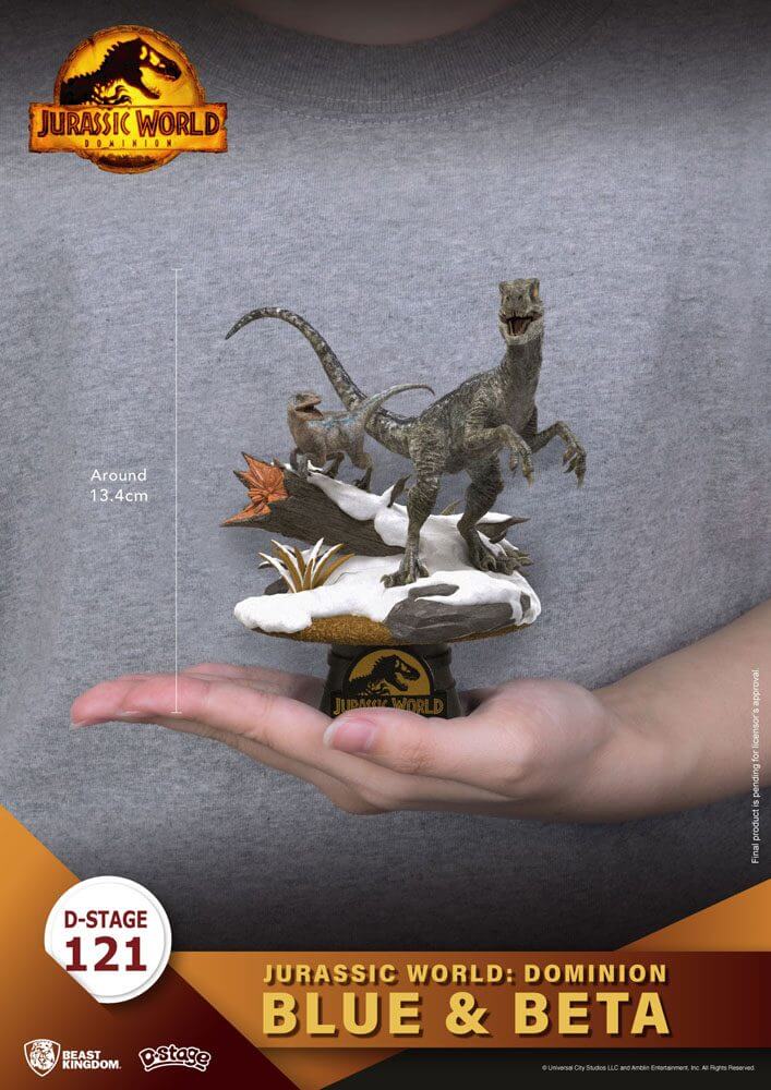 Jurassic World: Dominion D-Stage PVC Diorama Blue & Beta 13cm - Scale Statue - Beast Kingdom Toys - Hobby Figures UK