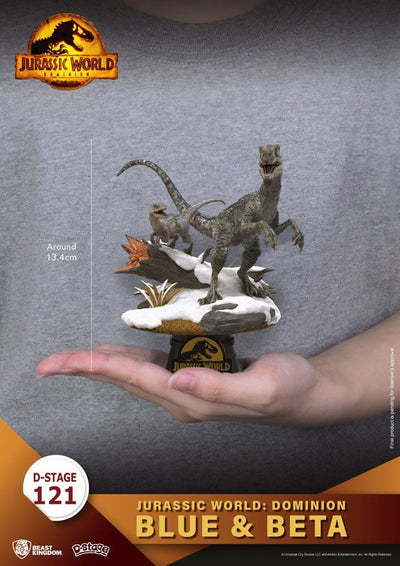 Jurassic World: Dominion D-Stage PVC Diorama Blue & Beta 13cm - Scale Statue - Beast Kingdom Toys - Hobby Figures UK