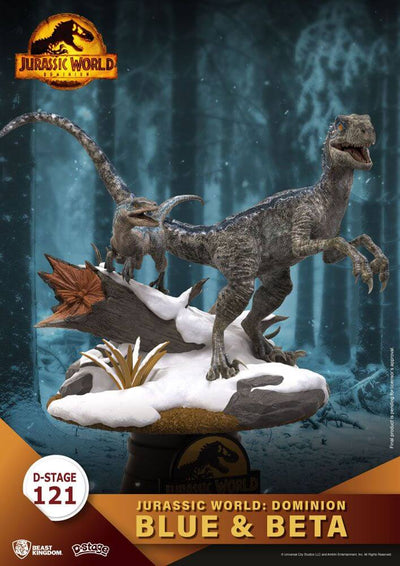 Jurassic World: Dominion D-Stage PVC Diorama Blue & Beta 13cm - Scale Statue - Beast Kingdom Toys - Hobby Figures UK