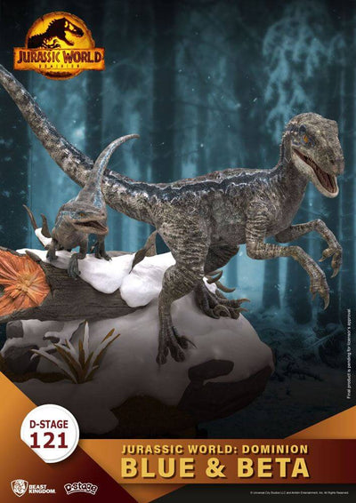 Jurassic World: Dominion D-Stage PVC Diorama Blue & Beta 13cm - Scale Statue - Beast Kingdom Toys - Hobby Figures UK
