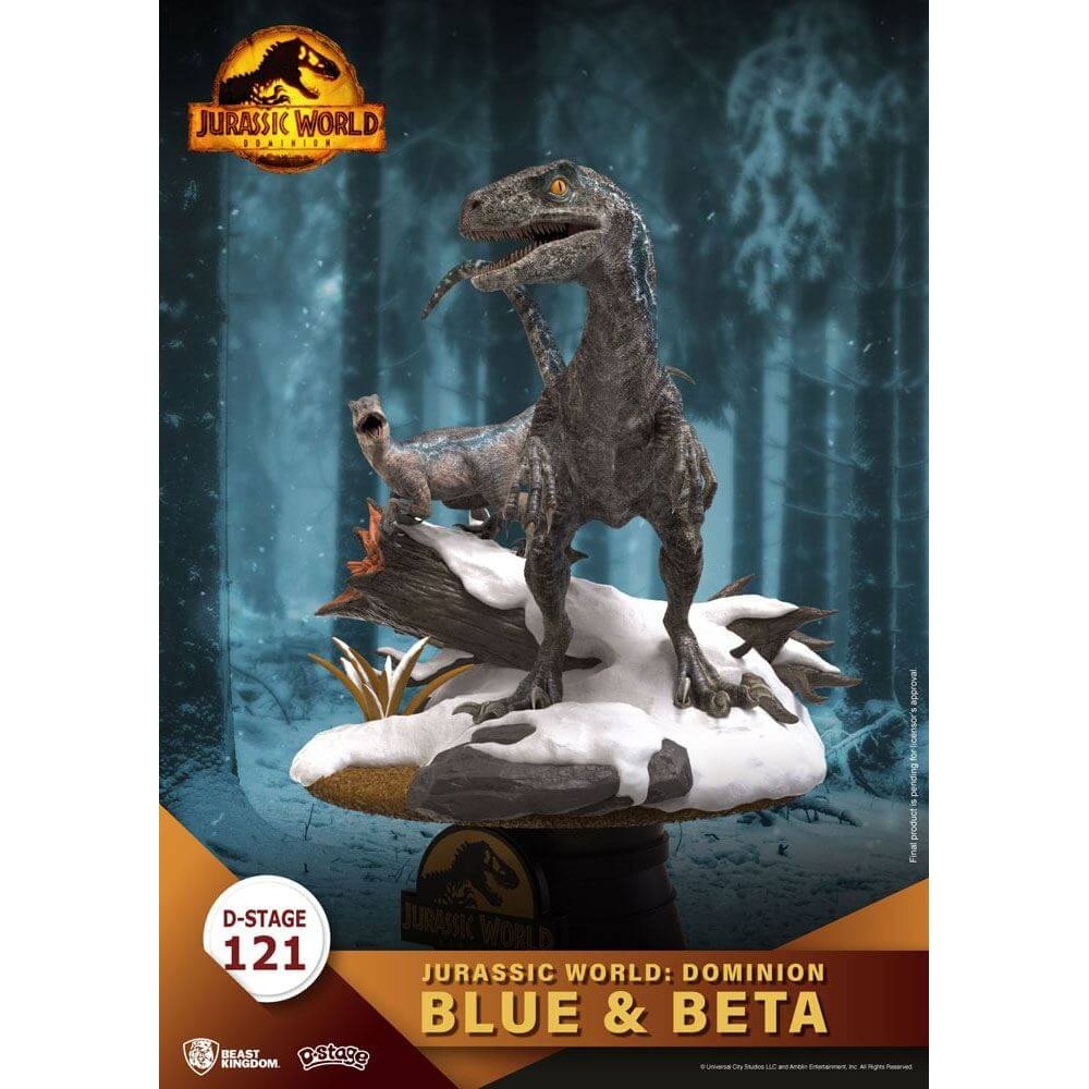 Jurassic World: Dominion D-Stage PVC Diorama Blue & Beta 13cm - Scale Statue - Beast Kingdom Toys - Hobby Figures UK