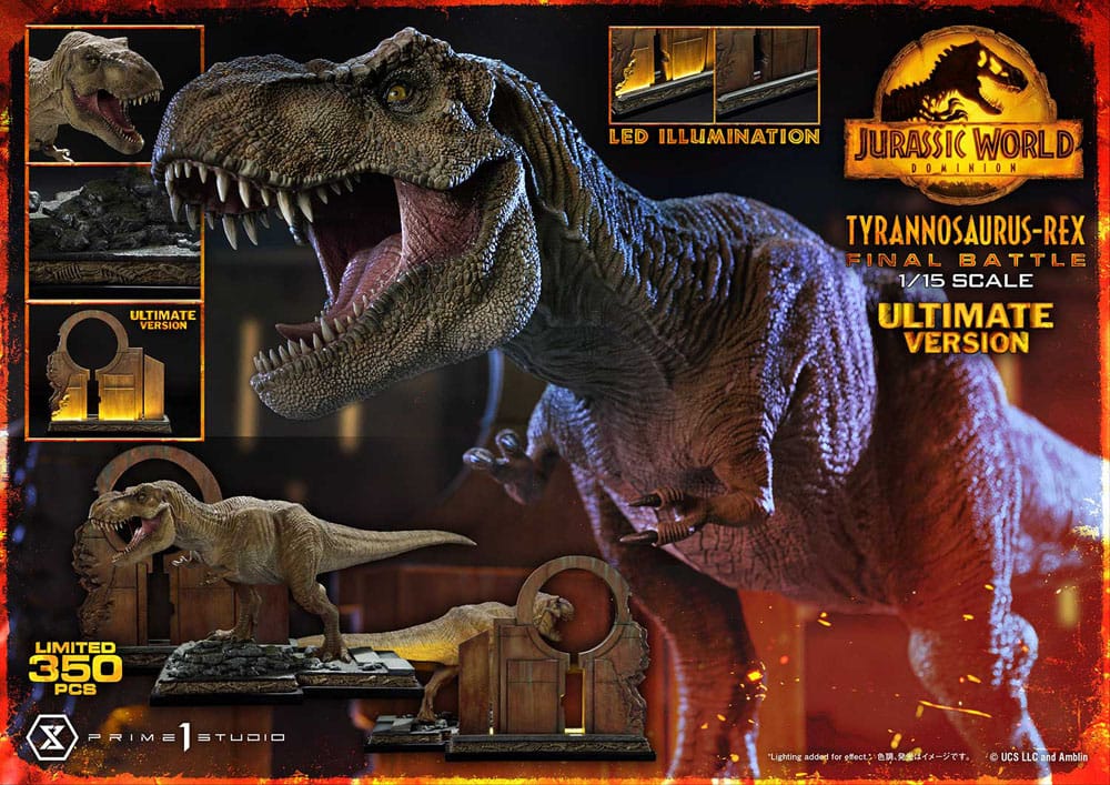 Jurassic World: Dominion Legacy Museum Collection Statue 1/15 Tyrannosaurus-Rex Final Battle Ultimate Version 38cm - Scale Statue - Prime 1 Studio - Hobby Figures UK