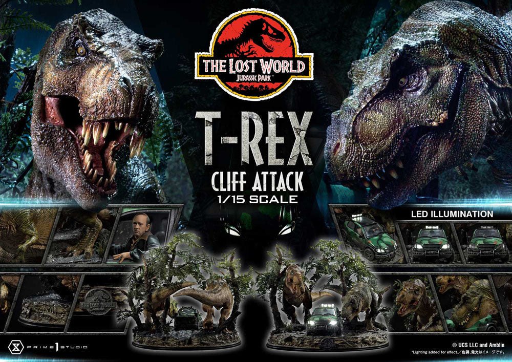 Jurassic World: The Lost World Statue 1/15 T-Rex Cliff Attack 53cm - Scale Statue - Prime 1 Studio - Hobby Figures UK
