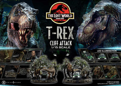 Jurassic World: The Lost World Statue 1/15 T-Rex Cliff Attack 53cm - Scale Statue - Prime 1 Studio - Hobby Figures UK