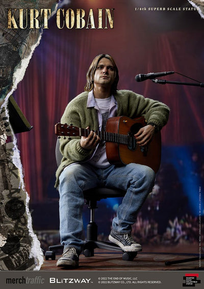 Kurt Cobain Superb Scale Statue 1/4 Unplugged 37cm - Scale Statue - Blitzway - Hobby Figures UK