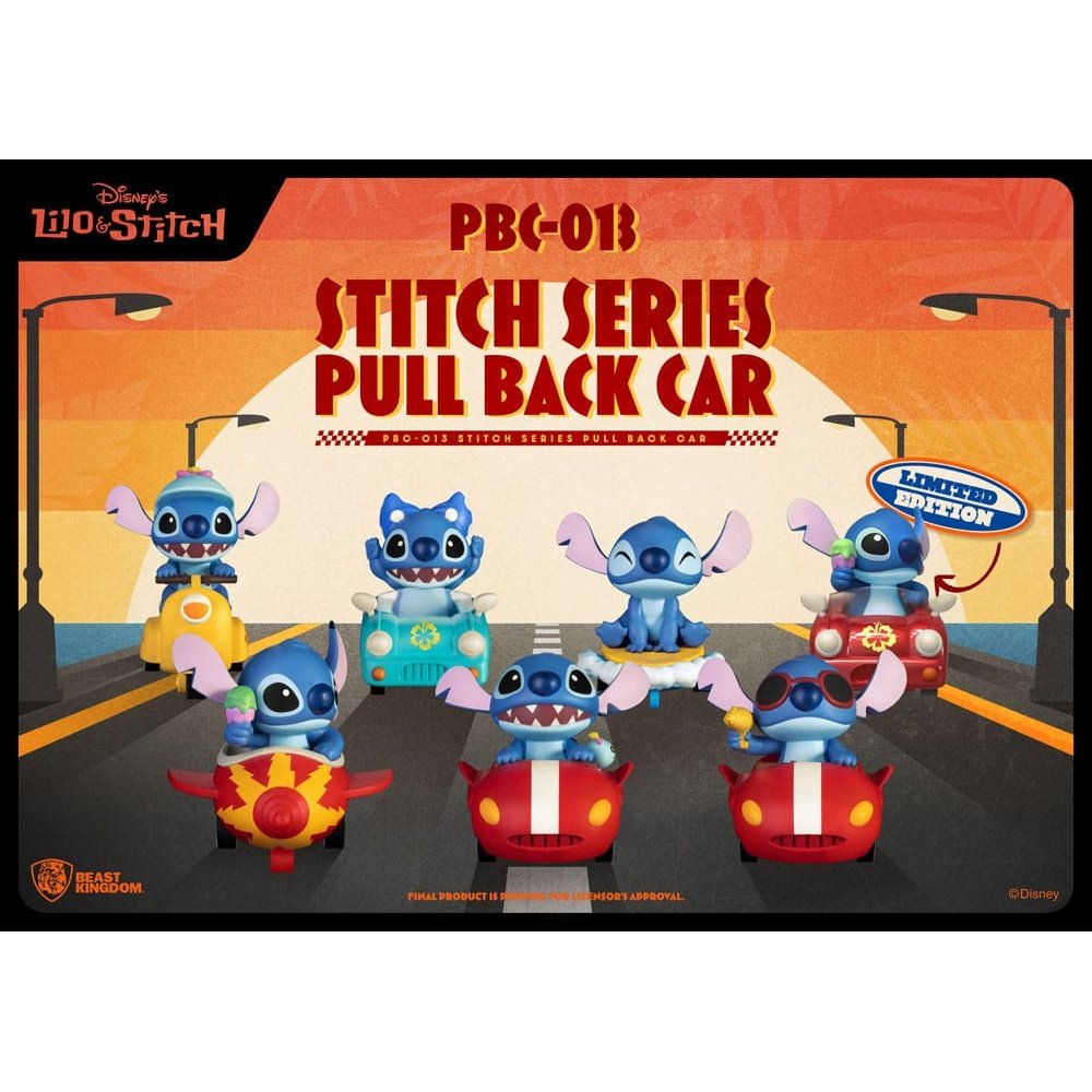 Lilo & Stitch Pull Back Cars Blind Box 6-Pack - Action Figures - Beast Kingdom Toys - Hobby Figures UK