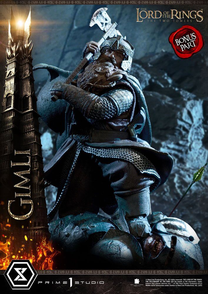 Lord of the Rings: The Two Towers Statue 1/4 Gimli Bonus Version 56cm - Scale Statue - Prime 1 Studio - Hobby Figures UK