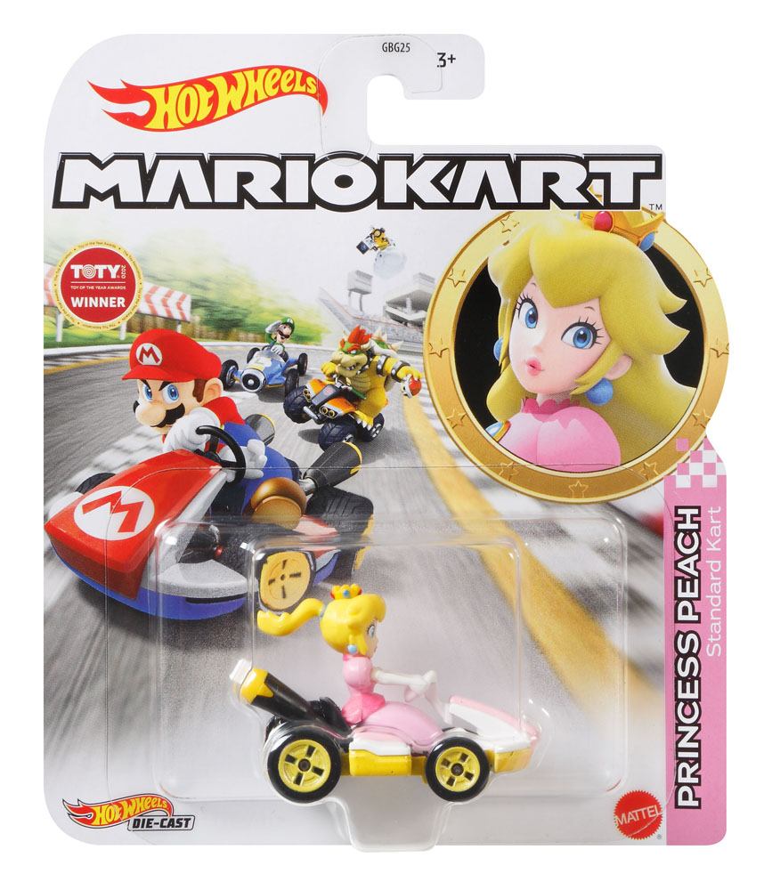 Mario Kart Hot Wheels Diecast Vehicle 1/64 Princess Peach (Standard Kart) 8cm - Mini Figures - Mattel - Hobby Figures UK