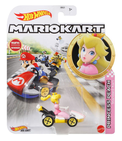 Mario Kart Hot Wheels Diecast Vehicle 1/64 Princess Peach (Standard Kart) 8cm - Mini Figures - Mattel - Hobby Figures UK