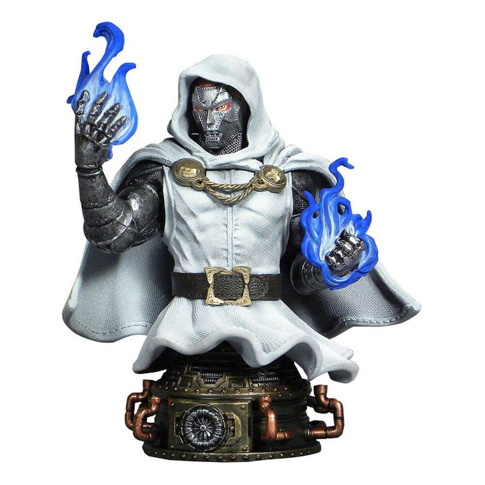 Marvel Bust Doctor Doom White Armor DCD 40th Anniversary Previews Exclusive 15cm - Scale Statue - Diamond Select - Hobby Figures UK
