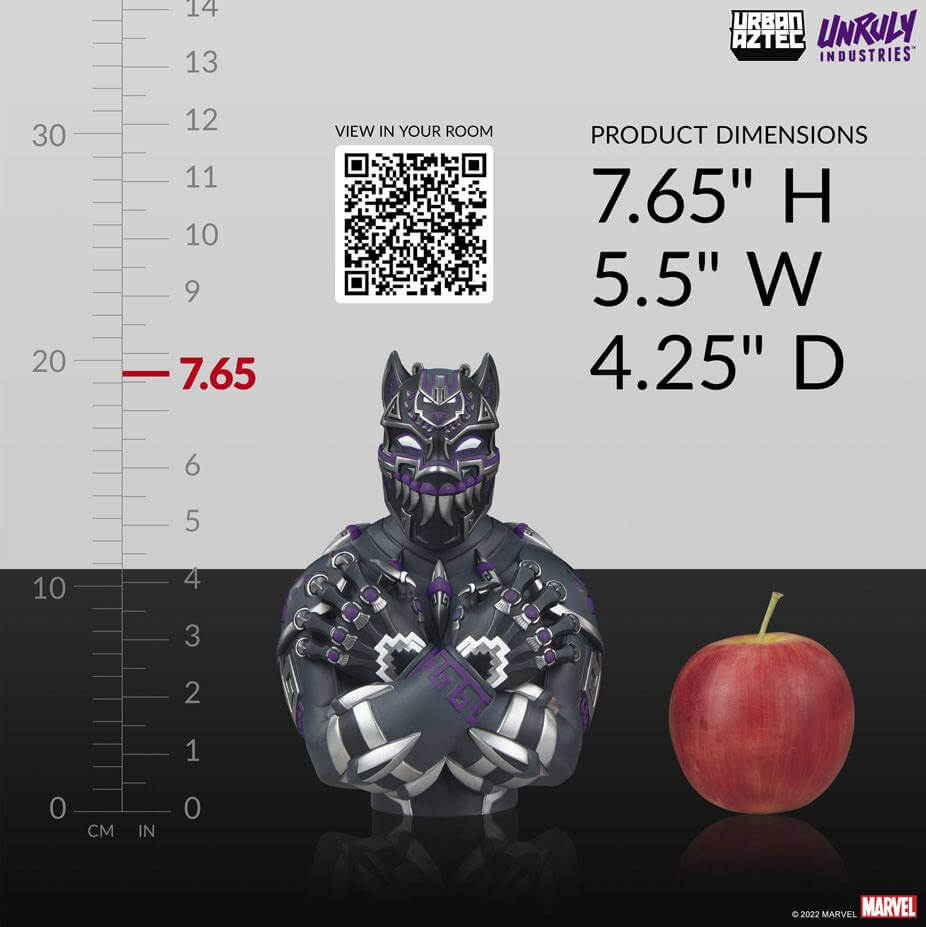 Marvel Designer Collectible Vinyl Bust Black Panther Purple Variant by Jesse Hernandez 19cm - Scale Statue - Unruly Industries - Hobby Figures UK