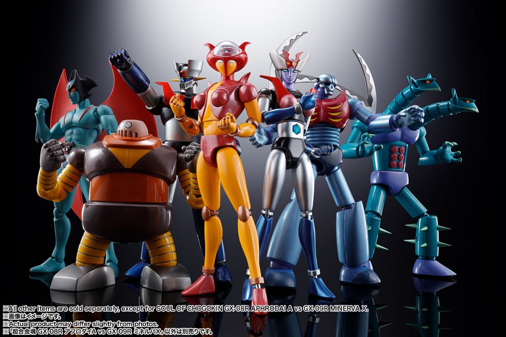 Mazinger Z Soul of Chogokin Diecast Action Figures GX-08R Aphrodai A vs GX-09R Minerva X 16cm - Action Figures - Bandai Tamashii Nations - Hobby Figures UK