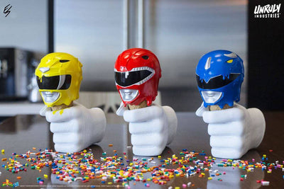 Mighty Morphin Power Rangers Designer Series Busts Red, Yellow and Blue Power Rangers Scoops Set 17cm - Scale Statue - Unruly Industries - Hobby Figures UK