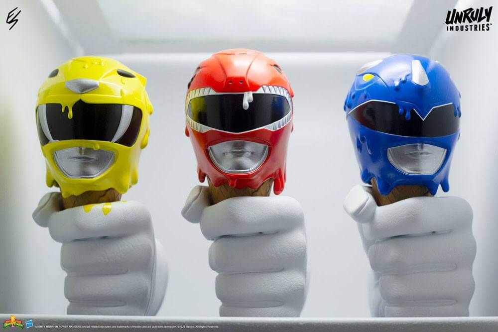 Mighty Morphin Power Rangers Designer Series Busts Red, Yellow and Blue Power Rangers Scoops Set 17cm - Scale Statue - Unruly Industries - Hobby Figures UK