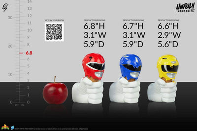 Mighty Morphin Power Rangers Designer Series Busts Red, Yellow and Blue Power Rangers Scoops Set 17cm - Scale Statue - Unruly Industries - Hobby Figures UK