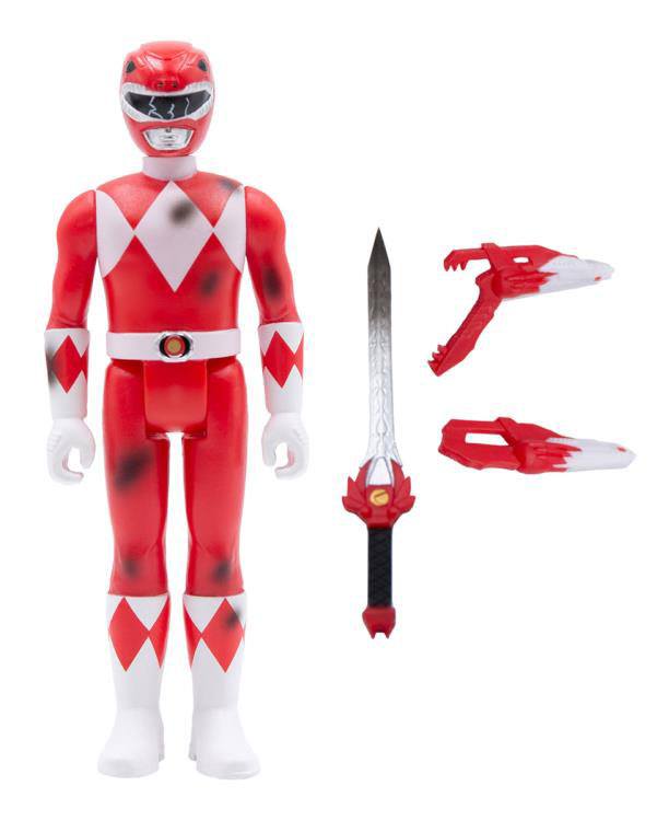 Mighty Morphin Power Rangers ReAction Action Figure Red Ranger (Battle Damaged) 10cm - Action Figures - Super7 - Hobby Figures UK