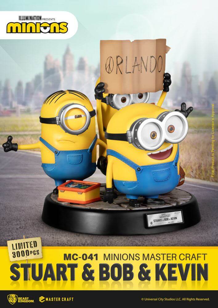 Minions Master Craft Statue Stuart & Bob & Kevin 35cm - Scale Statue - Beast Kingdom Toys - Hobby Figures UK