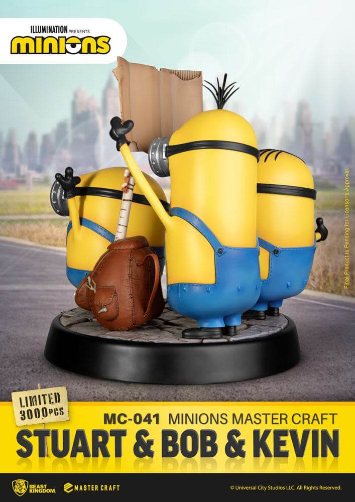 Minions Master Craft Statue Stuart & Bob & Kevin 35cm - Scale Statue - Beast Kingdom Toys - Hobby Figures UK
