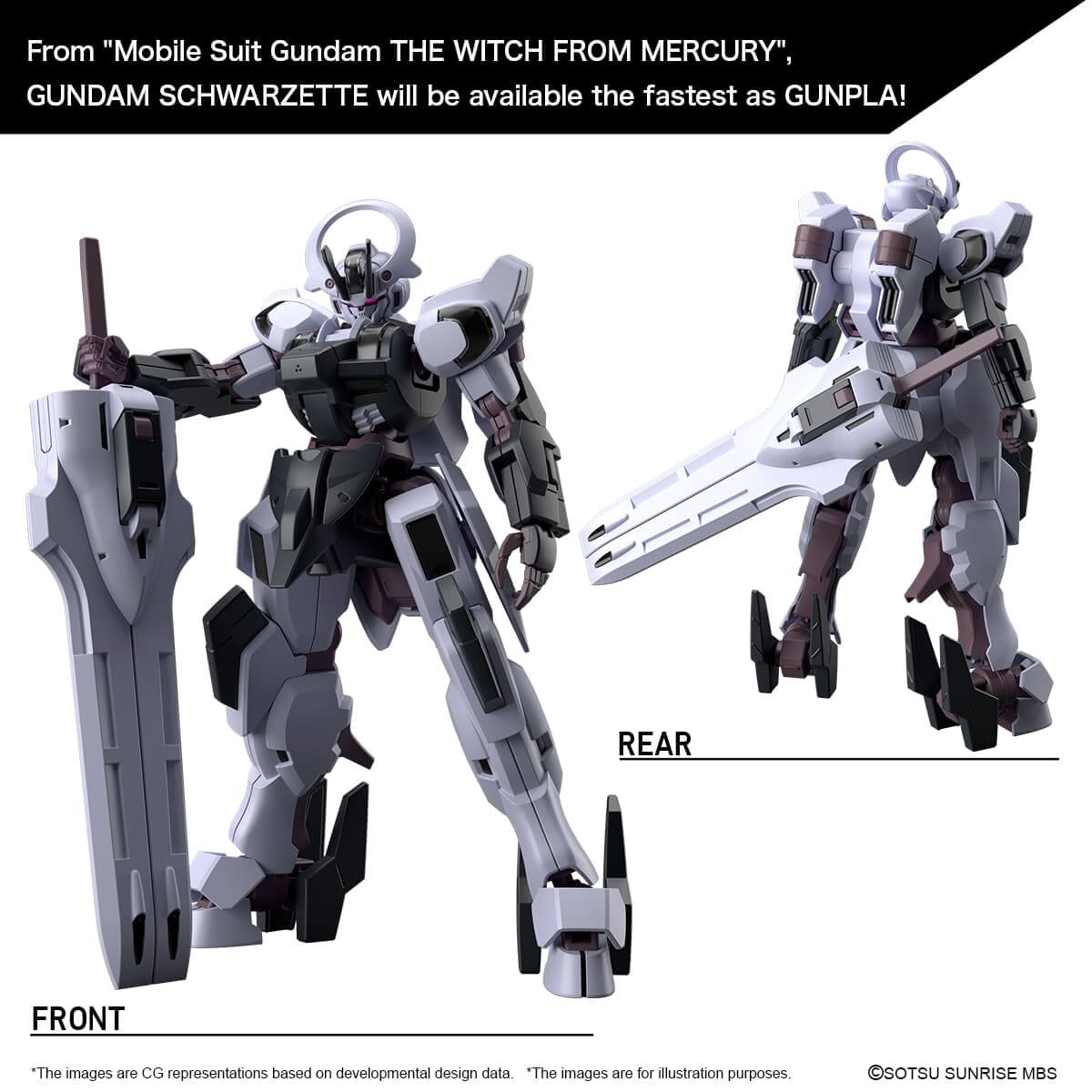 Mobile Suit Gundam The Witch From Mercury Model Kit Figure HG Gundam Schwarzette 1/144 13cm - Model Kit - Bandai Model Kit - Hobby Figures UK