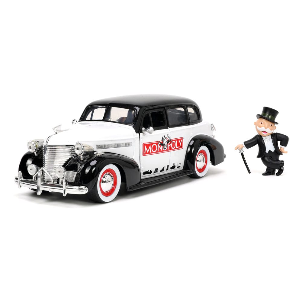 Monopoly Hollywood Rides Diecast Model 1/24 1939 Chevrolet Master Deluxe with Monopoly Figure - Action Figures - Jada Toys - Hobby Figures UK