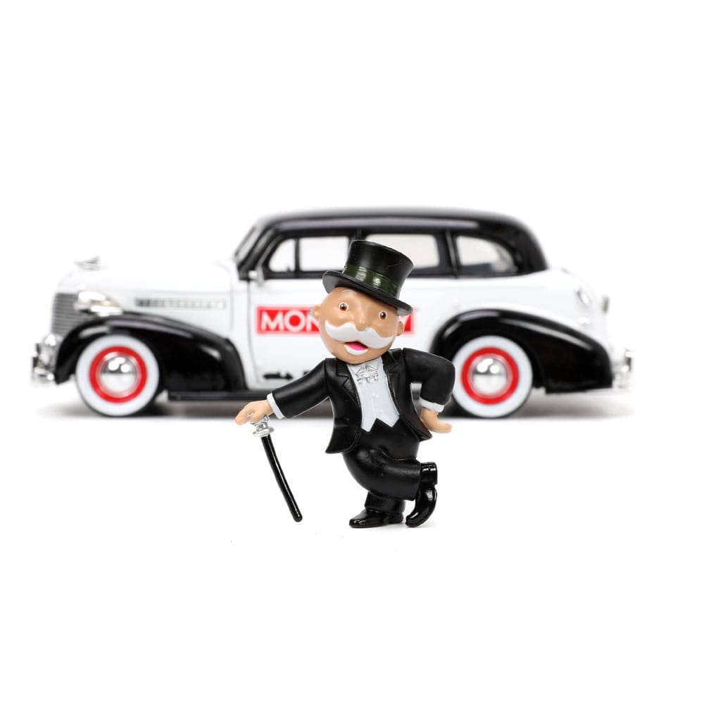 Monopoly Hollywood Rides Diecast Model 1/24 1939 Chevrolet Master Deluxe with Monopoly Figure - Action Figures - Jada Toys - Hobby Figures UK