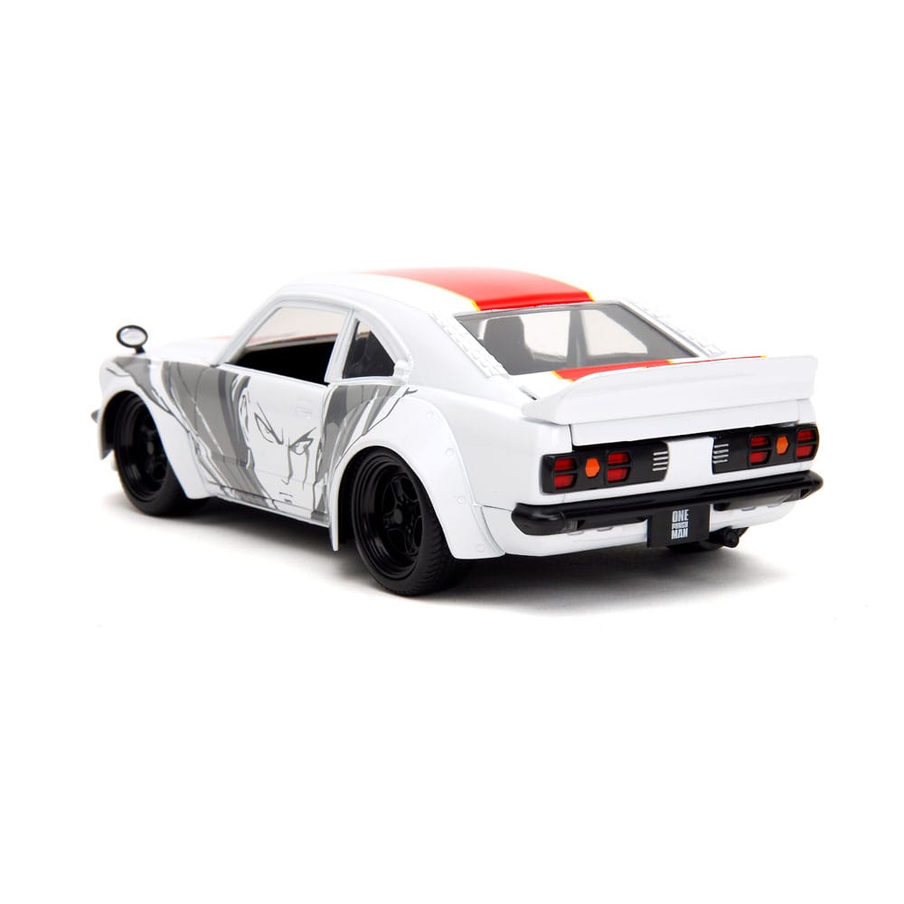 One Punch Man Hollywood Rides Diecast Model 1/24 1974 Mazda RX-3 with One Punch Man Figure - Action Figures - Jada Toys - Hobby Figures UK