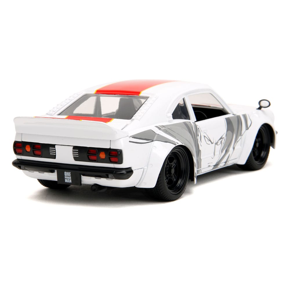 One Punch Man Hollywood Rides Diecast Model 1/24 1974 Mazda RX-3 with One Punch Man Figure - Action Figures - Jada Toys - Hobby Figures UK