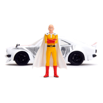 One Punch Man Hollywood Rides Diecast Model 1/24 1974 Mazda RX-3 with One Punch Man Figure - Action Figures - Jada Toys - Hobby Figures UK