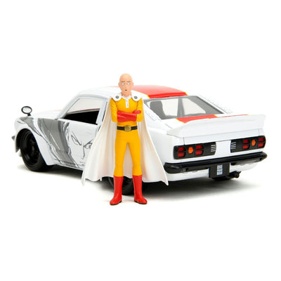 One Punch Man Hollywood Rides Diecast Model 1/24 1974 Mazda RX-3 with One Punch Man Figure - Action Figures - Jada Toys - Hobby Figures UK