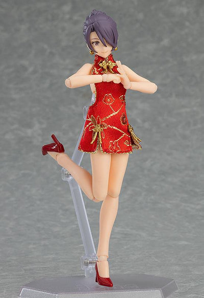 Original Character Figma Action Figure Female Body (Mika) with Mini Skirt Chinese Dress Outfit 13cm - Action Figures - Max Factory - Hobby Figures UK