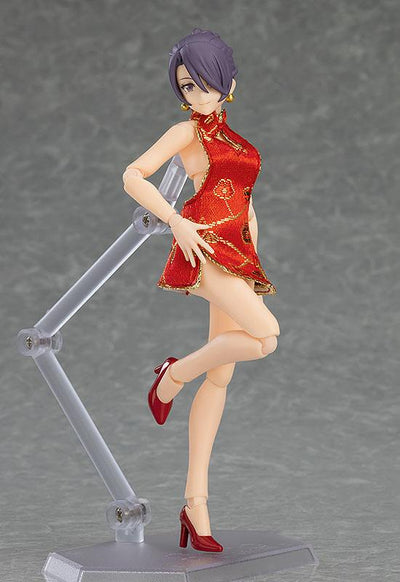Original Character Figma Action Figure Female Body (Mika) with Mini Skirt Chinese Dress Outfit 13cm - Action Figures - Max Factory - Hobby Figures UK