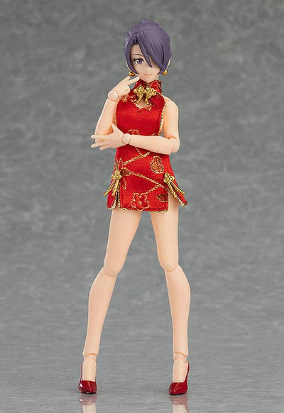 Original Character Figma Action Figure Female Body (Mika) with Mini Skirt Chinese Dress Outfit 13cm - Action Figures - Max Factory - Hobby Figures UK