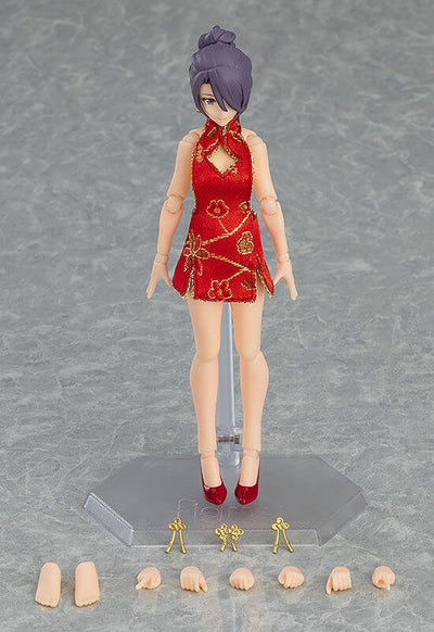 Original Character Figma Action Figure Female Body (Mika) with Mini Skirt Chinese Dress Outfit 13cm - Action Figures - Max Factory - Hobby Figures UK
