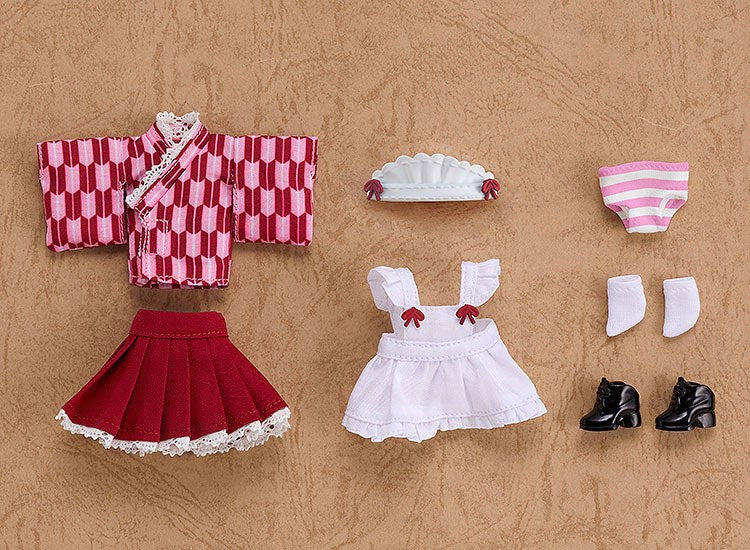 Original Character Parts for Nendoroid Doll Figures Outfit Set Japanese-Style Maid Pink - Mini Figures - Good Smile Company - Hobby Figures UK