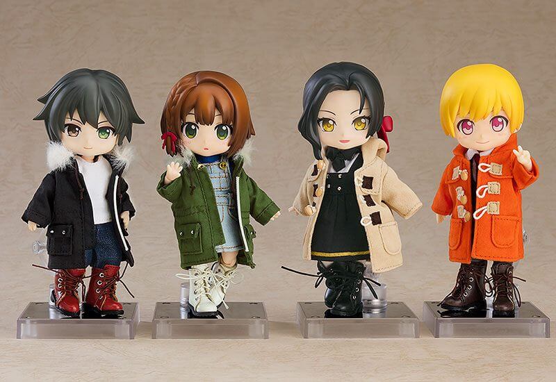 Original Character Parts for Nendoroid Doll Figures Warm Clothing Set: Boots & Duffle Coat (Orange) - Mini Figures - Good Smile Company - Hobby Figures UK
