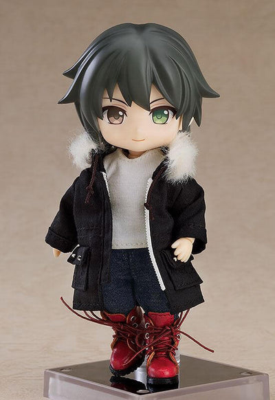 Original Character Parts for Nendoroid Doll Figures Warm Clothing Set: Boots & Mod Coat (Black) - Mini Figures - Good Smile Company - Hobby Figures UK