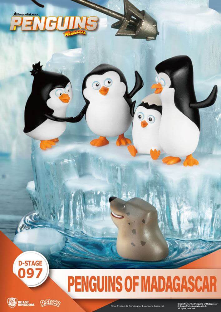 Penguins of Madagascar D-Stage PVC Diorama Skipper, Kowalski, Private & Rico 14cm - Scale Statue - Beast Kingdom Toys - Hobby Figures UK